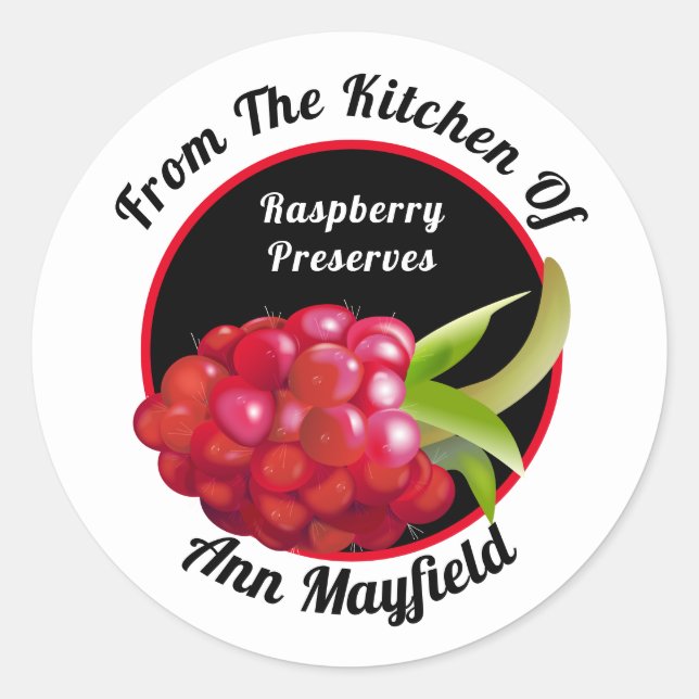 Raspberry Fruit Canning | Kitchen Jar Label (Front)