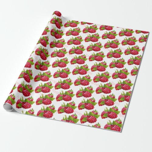Raspberry Fruit Canning Party Wrapping Paper