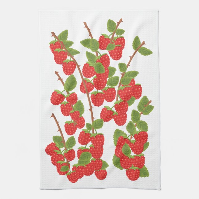 Raspberry fruit kitchen towel (Vertical)