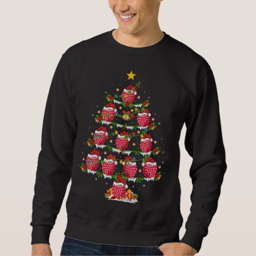 Raspberry Fruit Lover Xmas Lighting Raspberry Chri Sweatshirt