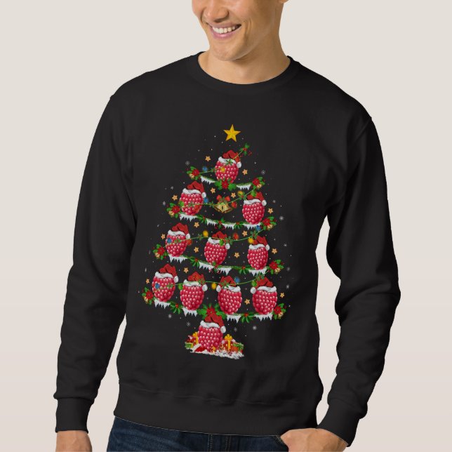 Raspberry Fruit Lover Xmas Lighting Raspberry Chri Sweatshirt (Front)