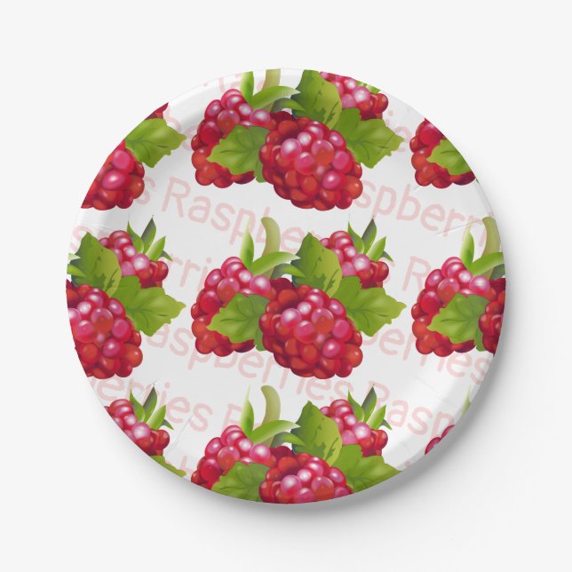 Raspberry Fruit Paper Plates (Front)
