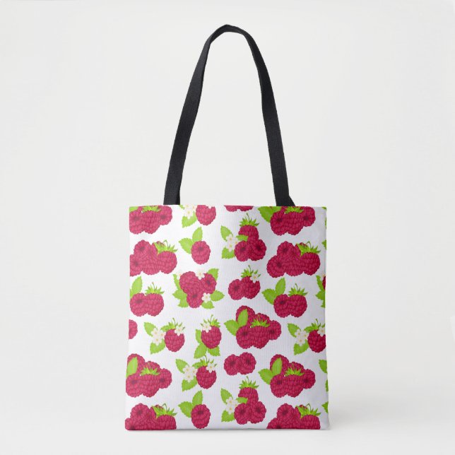Raspberry Fruit Pattern Artistic Tote Bag (Front)