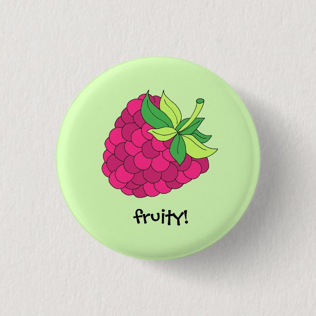 Raspberry Fruit Pinback Button (Front)