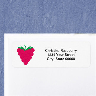 Raspberry Fruit Pink Personalize Return Address Label