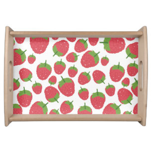 Raspberry Fruit Summer Pattern Design Serving Tray