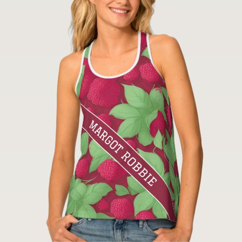 Raspberry Geometric Colorful Personalized Pattern Tank Top