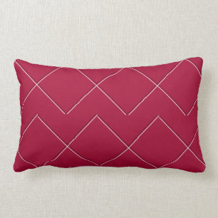 Raspberry Geometric Modern Indoor Lumbar Pillow