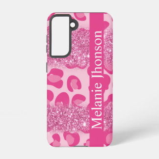 Raspberry Glitter Glam  Rose Gold  Monogram Samsung Galaxy S21 Case