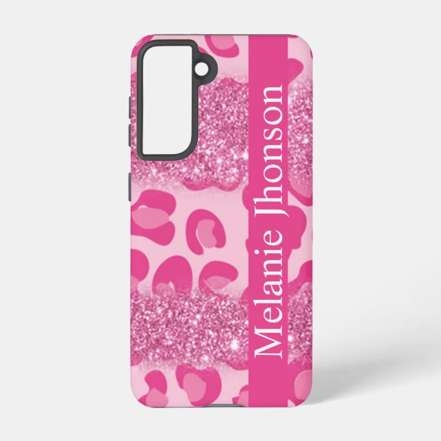 Raspberry Glitter Glam  Rose Gold  Monogram Samsung Galaxy Case (Back)