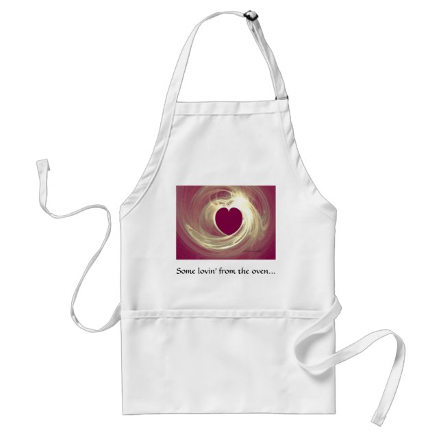 Raspberry Heart Adult Apron (Front)