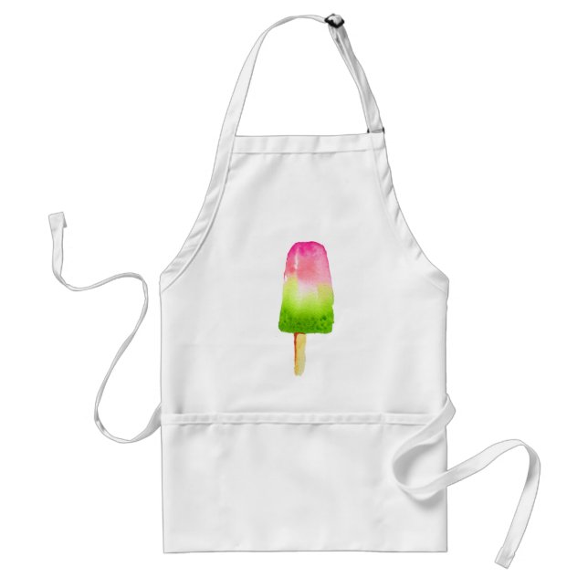 Raspberry ice-block pop art popsicle Summer Adult Apron (Front)
