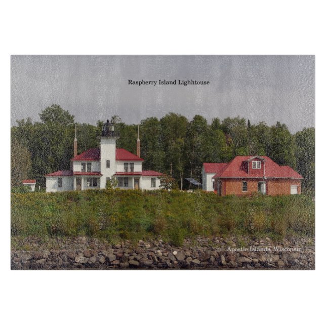 Raspberry Island Lighthouse cutting board (Front)