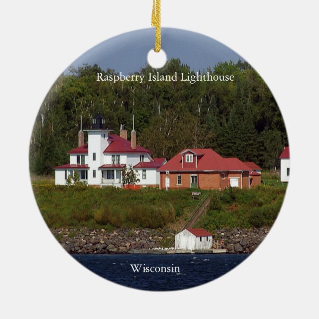 Raspberry Island Lighthouse double sided ornament (Back)