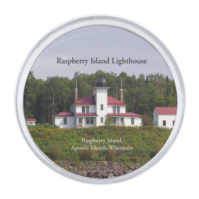 Raspberry Island Lighthouse lapel pin (Front)