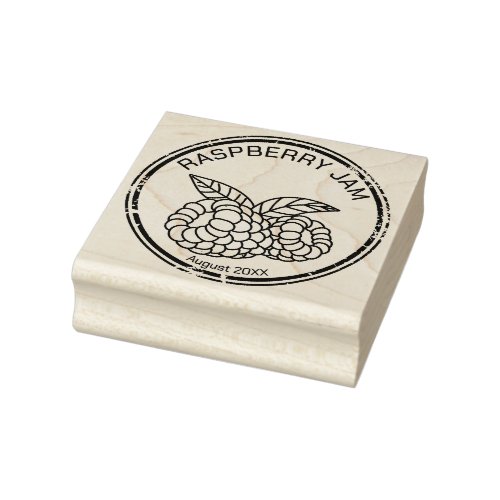 Raspberry Jam Canning Label Rubber Stamp