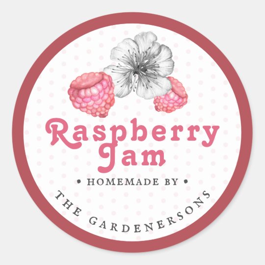 Raspberry Jam Classic Round Sticker | Zazzle.com