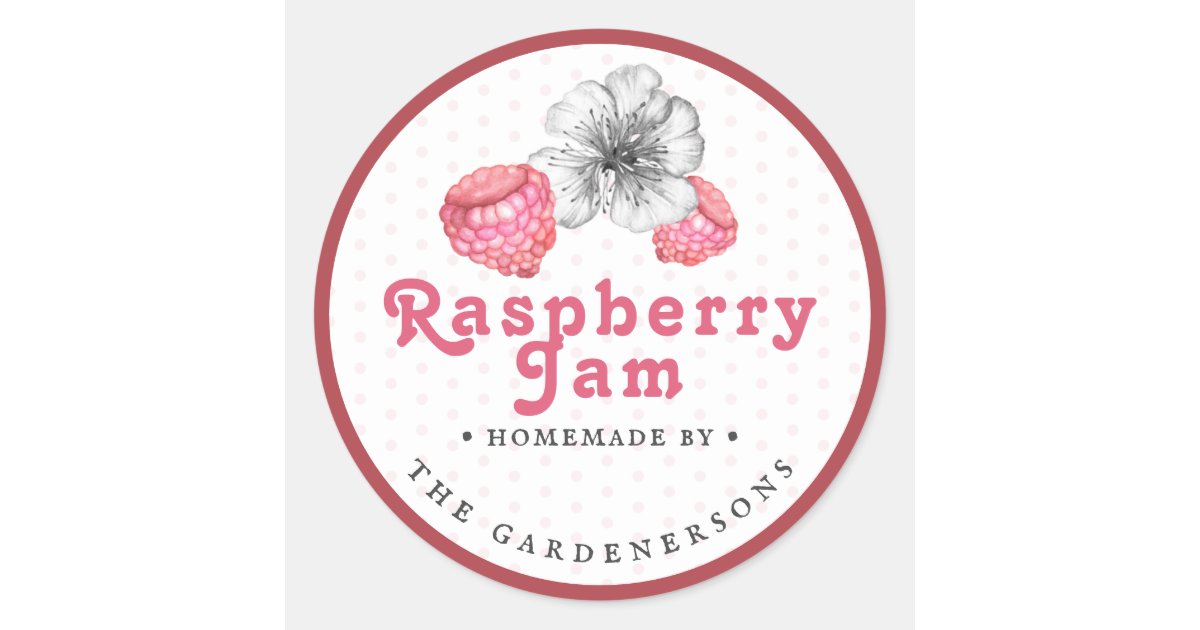 Raspberry Jam Classic Round Sticker | Zazzle