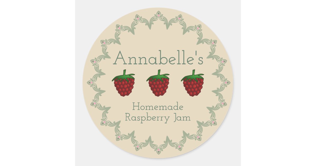 Raspberry Jam Classic Round Sticker | Zazzle