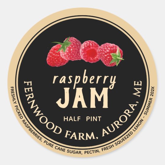 Raspberry Jam Classic Round Sticker | Zazzle.com