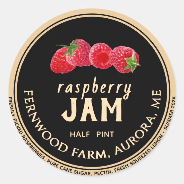Raspberry Jam Classic Round Sticker | Zazzle
