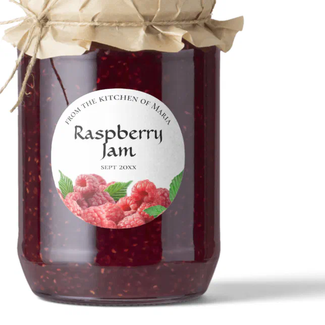 Raspberry Jam Homemade Preserve Classic Round Sticker | Zazzle