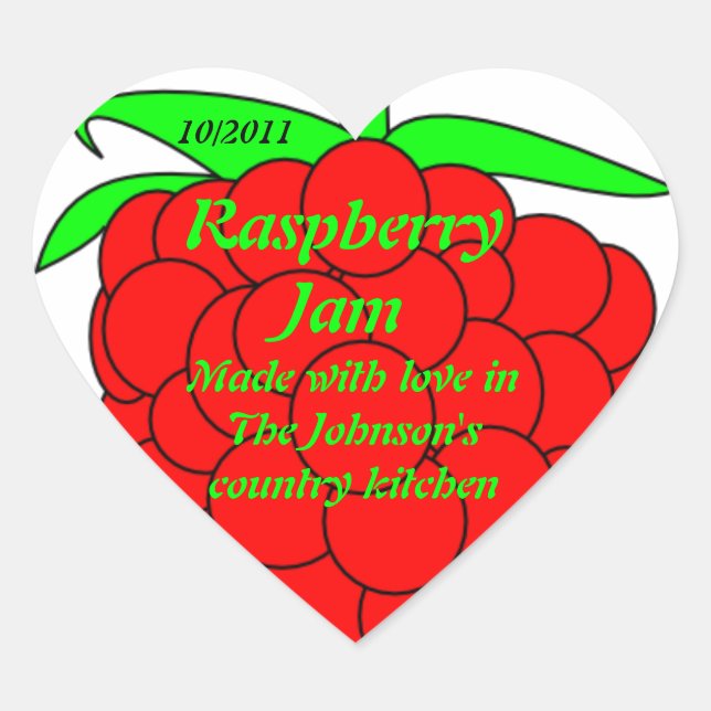 Raspberry Jam Jar Label (Customize) (Front)