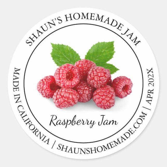 Raspberry Jam Modern label (Front)