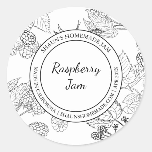 Raspberry Jam Sketch Modern label