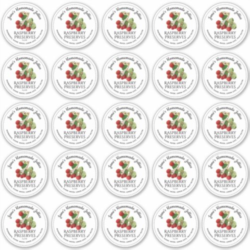 Raspberry Jelly 25 Wide Mouth Mason Jar Lid  Sticker