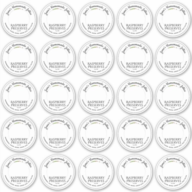 Raspberry Jelly 2.5" Wide Mouth Mason Jar Lid  Sticker (Front)