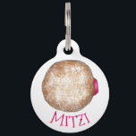 Raspberry Jelly Donut Doughnut Breakfast Foodie Pet Tag<br><div class="desc">Pet tag design features an original illustration of a classic raspberry jelly donut topped with powdered sugar. Just personalize with the name of your dog or cat. Lots of coordinating pet products are also available from this shop! Don't see exactly what you're looking for? Contact Rebecca to have a product...</div>