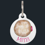 Raspberry Jelly Donut Doughnut Breakfast Foodie Pet Tag<br><div class="desc">Pet tag design features an original illustration of a classic raspberry jelly donut topped with powdered sugar. Just personalize with the name of your dog or cat. Lots of coordinating pet products are also available from this shop! Don't see exactly what you're looking for? Contact Rebecca to have a product...</div>