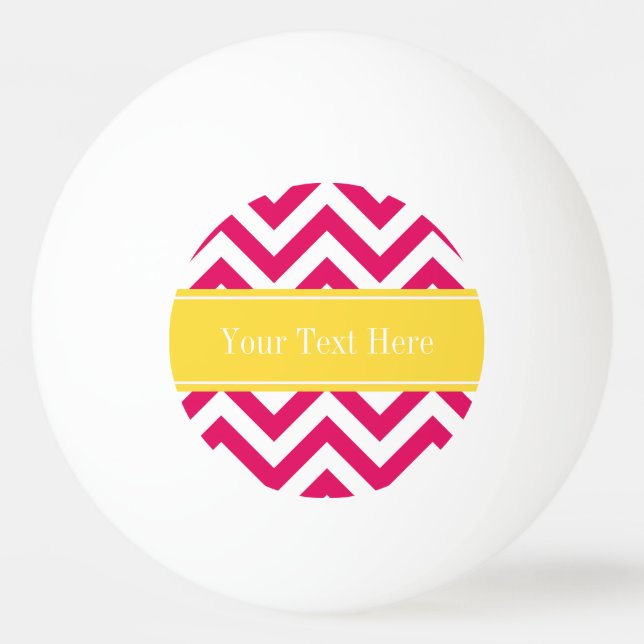 Raspberry Lg Chevron Pineapple Name Monogram Ping-Pong Ball (Front)