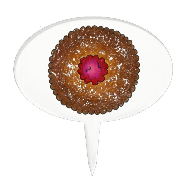 Raspberry Linzer Torte Christmas Cookie Holiday Cake Topper (Front)