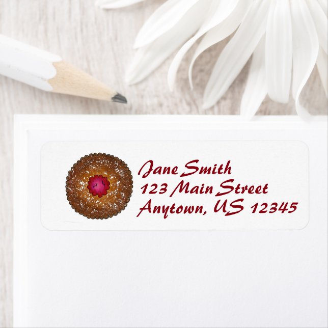 Raspberry Linzer Torte Christmas Cookie Holiday Label (Insitu)