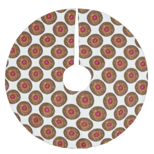 Raspberry Linzer Torte German Christmas Cookies Brushed Polyester Tree Skirt