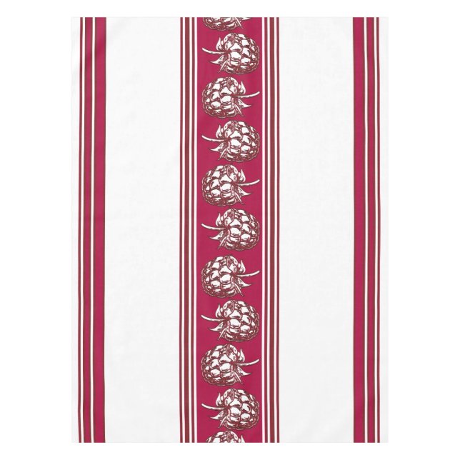 Raspberry Luxury Jacquard Stripes Tablecloth (Front)