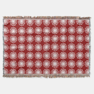 Raspberry Mandala Throw Blanket