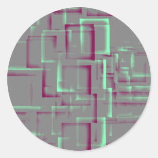 "Raspberry Mint" Geometric Art Classic Round Sticker