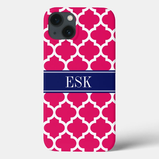 Raspberry Moroccan #5 Navy 5c ESK Monogram Case-Mate iPhone Case (Back)