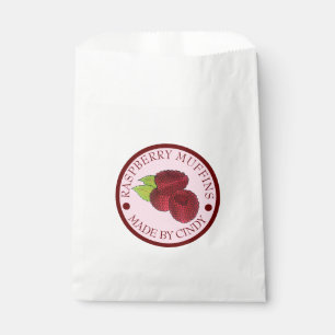 Raspberry Muffins Homemade Made Baked By Berry Favor Bag