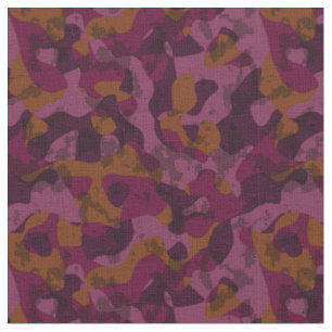 Raspberry, Mulberry, marron and nutmeg camo  Fabric