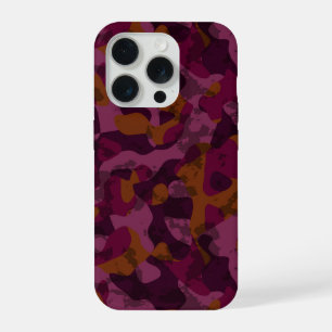 Raspberry, Mulberry, marron and nutmeg camo iPhone 15 Pro Case