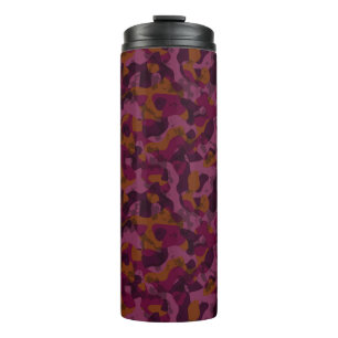Raspberry, Mulberry, marron and nutmeg camo Thermal Tumbler