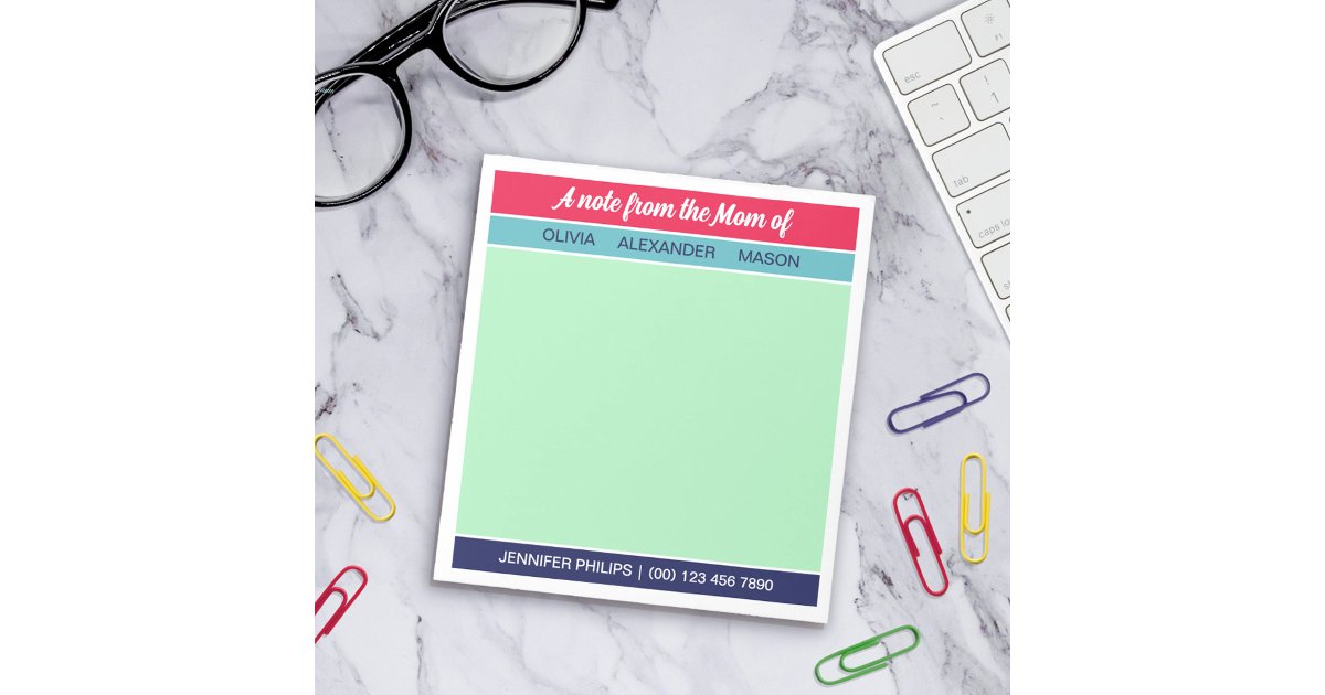 Raspberry Navy Mint A Note From the Mom of | Zazzle