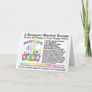 RASPBERRY New Year's MARTINI RECIPE CARD