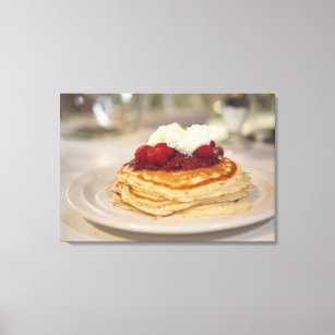 Raspberry pancakes canvas print