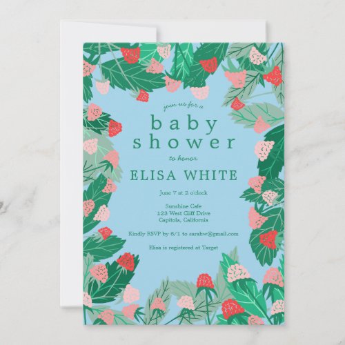 Raspberry Patch Cute Colorful CUSTOM BABY SHOWER Invitation