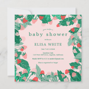 Raspberry Patch Cute Colorful CUSTOM BABY SHOWER Invitation